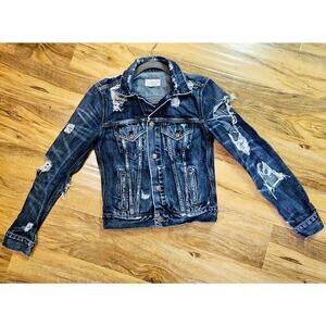 Denim and Supply Ralph Lauren Vintage Truckers XS jean‎ Jacket. Heavy distressed